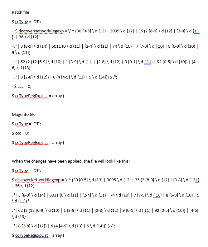 Magento Patch File Code Example