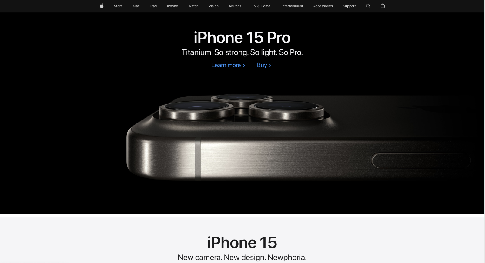 Apple website in 2024