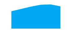 Blue abstract curved shape on a white background