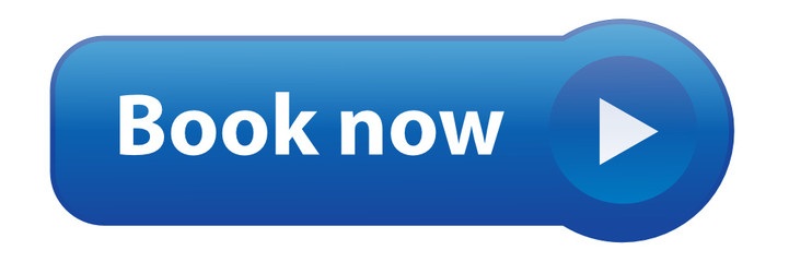 Blue rectangular button with rounded end showing the text Book now and a white play icon