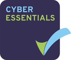 Logo with the words Cyber Essentials and a checkmark symbol