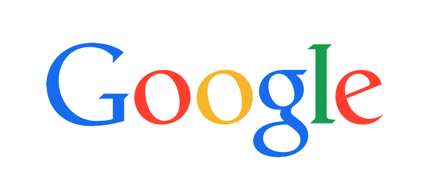 Google logo with blue, red, yellow and green letters on white background