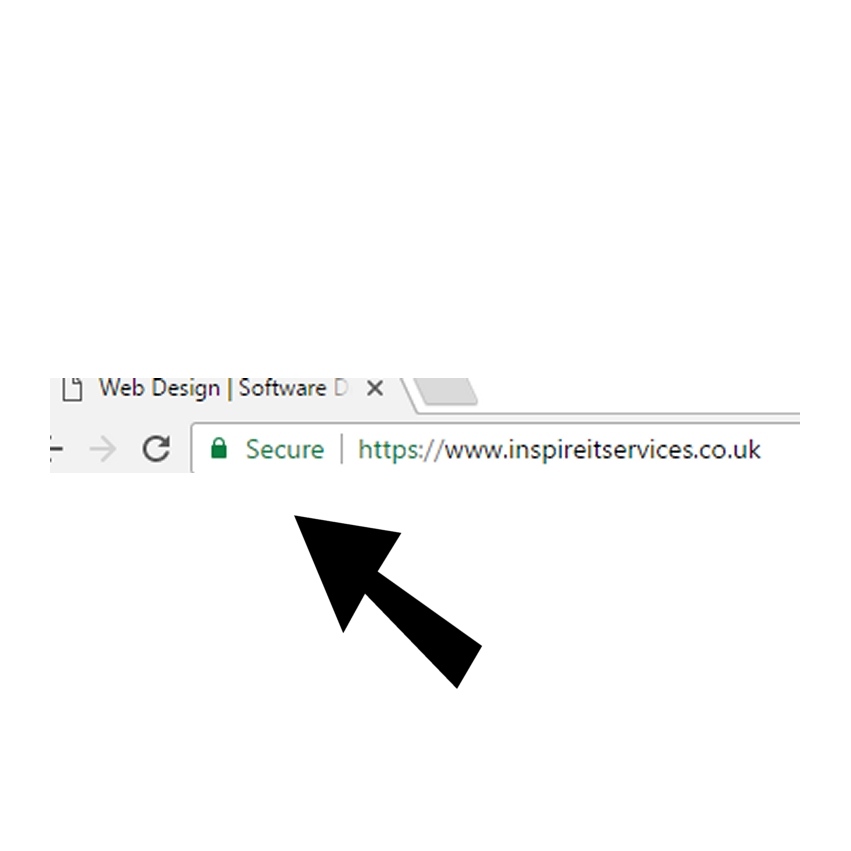 Browser address bar showing a green padlock icon with the word 'Secure' next to https website URL
