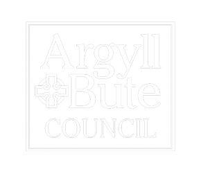 Black and white logo of Argyll & Bute Council with decorative cross symbol