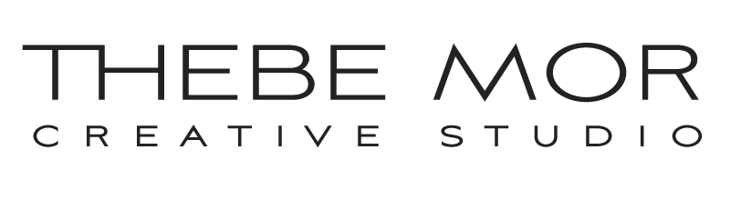 Logo for Thebe Mor Creative Studio with stylised uppercase text
