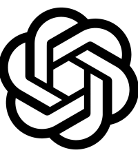 Official ChatGPT logo on a transparent background.