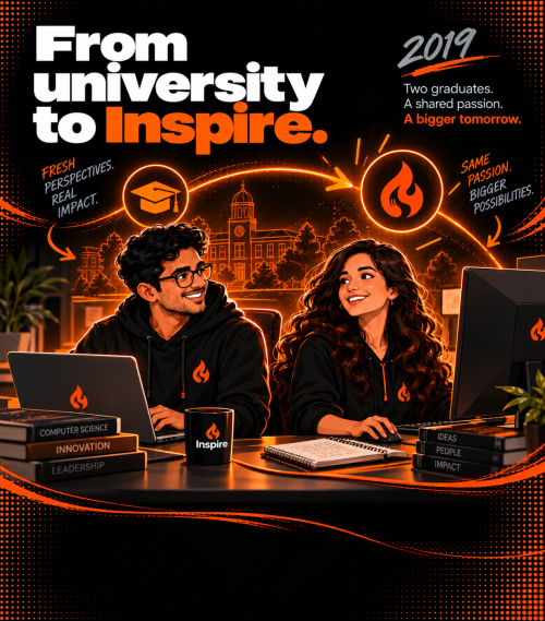 Two graduate interns working at computers as part of Inspire’s university internship programme