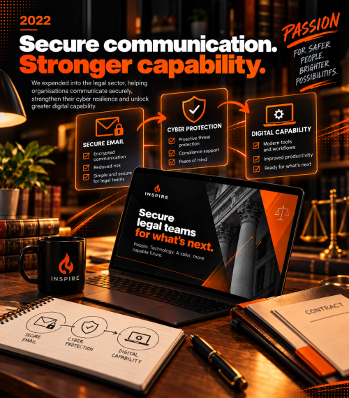 Professional legal-sector presentation covering digital capability, secure email and cybersecurity